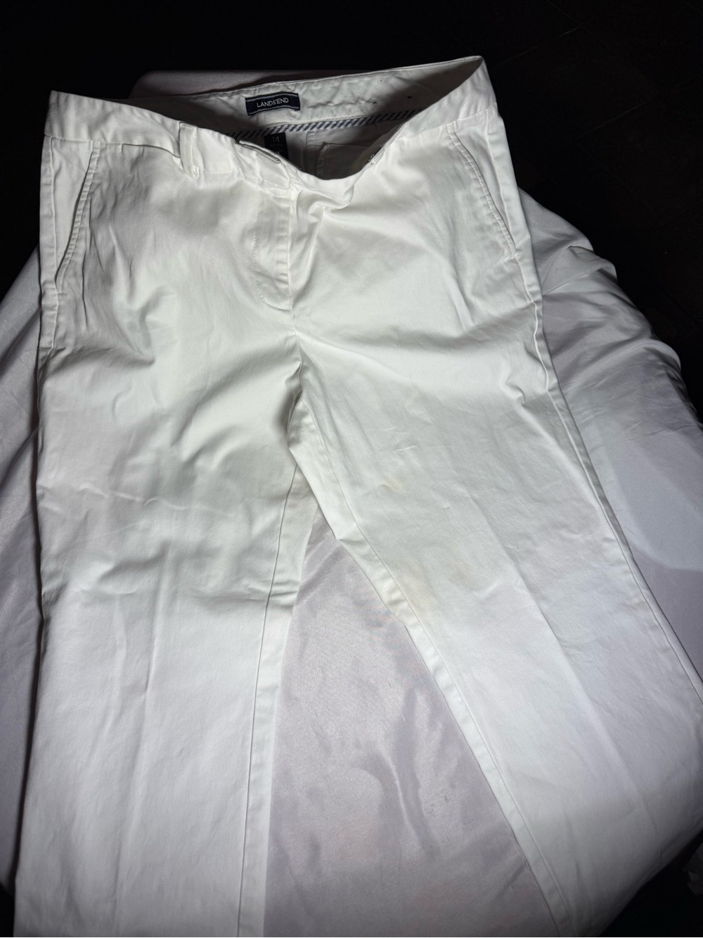 Lands' End women’s White Slim Fit Chinos